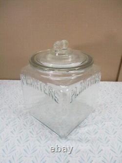 Authentic 1930s Planters MR PEANUT Embossed Glass Store Display Advertising Jar