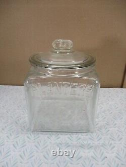 Authentic 1930s Planters MR PEANUT Embossed Glass Store Display Advertising Jar