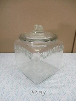 Authentic 1930s Planters MR PEANUT Embossed Glass Store Display Advertising Jar