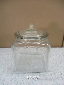 Authentic 1930s Planters MR PEANUT Embossed Glass Store Display Advertising Jar