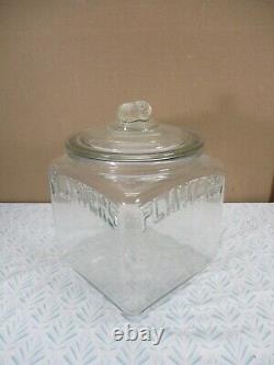 Authentic 1930s Planters MR PEANUT Embossed Glass Store Display Advertising Jar