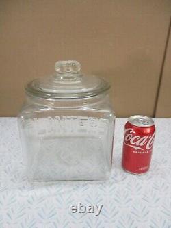 Authentic 1930s Planters MR PEANUT Embossed Glass Store Display Advertising Jar