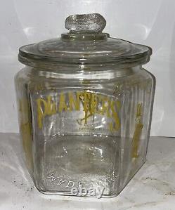 Authentic 1930s Planters MR PEANUT Glass Country Store Display Advertising Jar