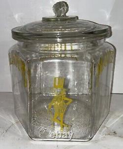Authentic 1930s Planters MR PEANUT Glass Country Store Display Advertising Jar
