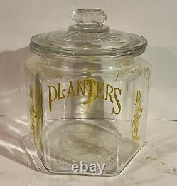 Authentic 1930s Planters MR PEANUT Glass Country Store Display Advertising Jar