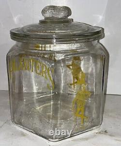 Authentic 1930s Planters MR PEANUT Glass Country Store Display Advertising Jar