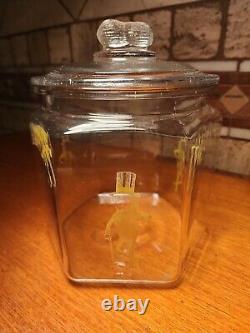 Authentic 1930s Planters MR PEANUT Glass Country Store Display Advertising Jar