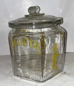 Authentic 1930s Planters MR PEANUT Glass Country Store Display Advertising Jar