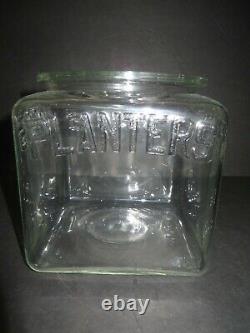 Authentic 1930s Planters MR PEANUT Square Glass Store Display Advertising Jar