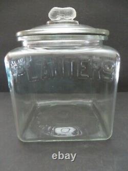 Authentic 1930s Planters MR PEANUT Square Glass Store Display Advertising Jar