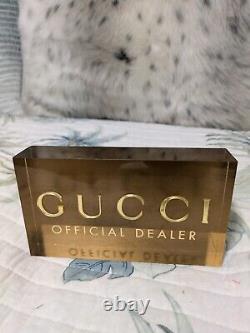 Authentic Gucci Official Dealer Clear Lucite And Gold Store Display