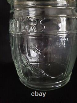 Authentic Vintage1930s Pressed Glass PLANTERS Peanuts Drug Store Display Jar