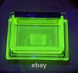 Awesome Clark's Teaberry Gum Yellow Uranium Glass Display Box with Embosed