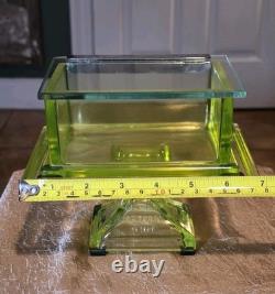 Awesome Clark's Teaberry Gum Yellow Uranium Glass Display Box with Embosed