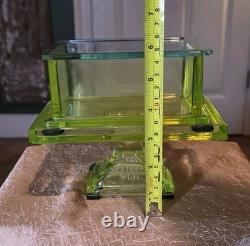 Awesome Clark's Teaberry Gum Yellow Uranium Glass Display Box with Embosed