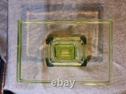 Awesome Clark's Teaberry Gum Yellow Uranium Glass Display Box with Embosed