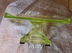 Awesome Clark's Teaberry Gum Yellow Uranium Glass Display Box with Embosed