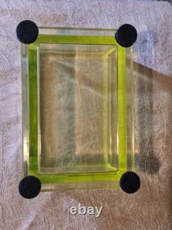 Awesome Clark's Teaberry Gum Yellow Uranium Glass Display Box with Embosed