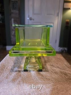 Awesome Clark's Teaberry Gum Yellow Uranium Glass Display Box with Embosed