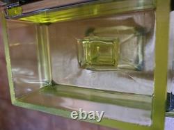 Awesome Clark's Teaberry Gum Yellow Uranium Glass Display Box with Embosed