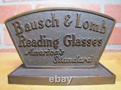 BAUSCH & LOMB READING GLASSES Original Old Eyeglass Store Display Sign Ad