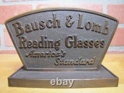 BAUSCH & LOMB READING GLASSES Original Old Eyeglass Store Display Sign Ad