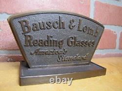 BAUSCH & LOMB READING GLASSES Original Old Eyeglass Store Display Sign Ad