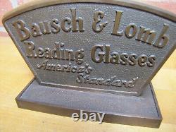 BAUSCH & LOMB READING GLASSES Original Old Eyeglass Store Display Sign Ad