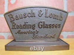 BAUSCH & LOMB READING GLASSES Original Old Eyeglass Store Display Sign Ad