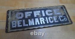 BELMAR ICE Co OFFICE Original Old Scalloped Chip Glass Reverse Under Glass Sign