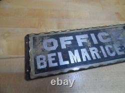 BELMAR ICE Co OFFICE Original Old Scalloped Chip Glass Reverse Under Glass Sign