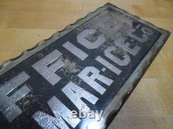 BELMAR ICE Co OFFICE Original Old Scalloped Chip Glass Reverse Under Glass Sign