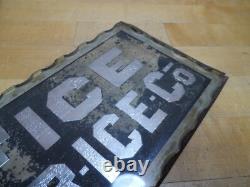 BELMAR ICE Co OFFICE Original Old Scalloped Chip Glass Reverse Under Glass Sign