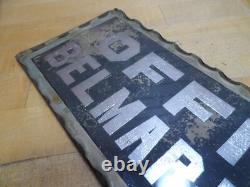 BELMAR ICE Co OFFICE Original Old Scalloped Chip Glass Reverse Under Glass Sign