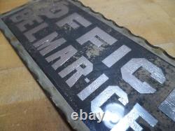 BELMAR ICE Co OFFICE Original Old Scalloped Chip Glass Reverse Under Glass Sign