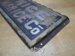 BELMAR ICE Co OFFICE Original Old Scalloped Chip Glass Reverse Under Glass Sign