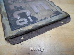 BELMAR ICE Co OFFICE Original Old Scalloped Chip Glass Reverse Under Glass Sign