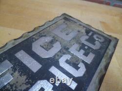 BELMAR ICE Co OFFICE Original Old Scalloped Chip Glass Reverse Under Glass Sign