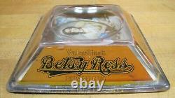 BETSY ROSS CIGARS Old Advertising Glass Change Receiver Tray Sign Brunhoff Ohio