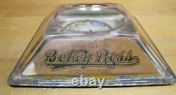 BETSY ROSS CIGARS Old Advertising Glass Change Receiver Tray Sign Brunhoff Ohio