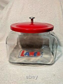 BUNDLE DEAL- VINTAGE LANCE SNACKS METAL RACK & GLASS LANCE JAR With LID