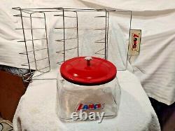 BUNDLE DEAL- VINTAGE LANCE SNACKS METAL RACK & GLASS LANCE JAR With LID