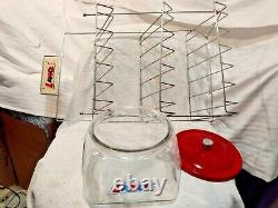 BUNDLE DEAL- VINTAGE LANCE SNACKS METAL RACK & GLASS LANCE JAR With LID