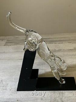 Baccarat Crystal Leaping Panther Store Display Defects On The Stand