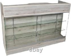 Barnwood Ledge Counter with Glass Display 6 FT