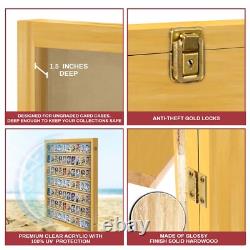 Baseball Card Display Case Sports Card Display Frame Lockable 70 Ungraded Card