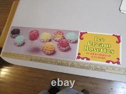 Baskin Robbins ice cream 1970s store display sign ROSETTES flower cupcake glass