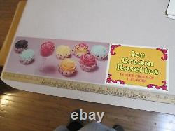 Baskin Robbins ice cream 1970s store display sign ROSETTES flower cupcake glass