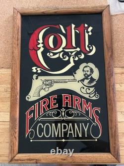 Beautiful Colt Portrait Gold And Blackframed Glass Dealer Store Sign