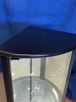 Black glass back Curved Corner Curio store display home lighted Laurier Pick Up